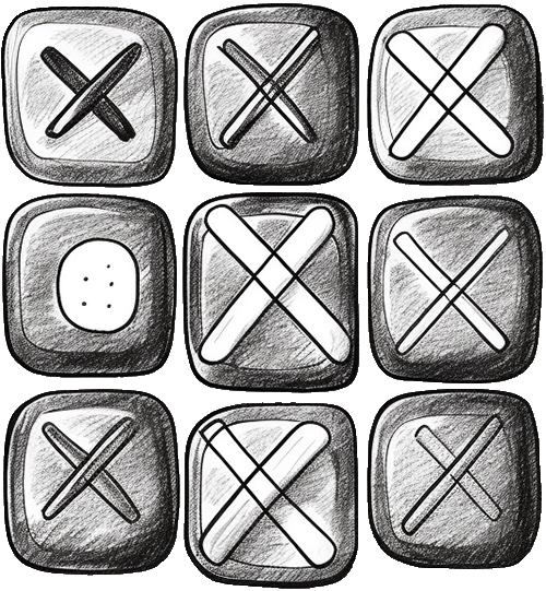 Hand-draw tic tac toe game board